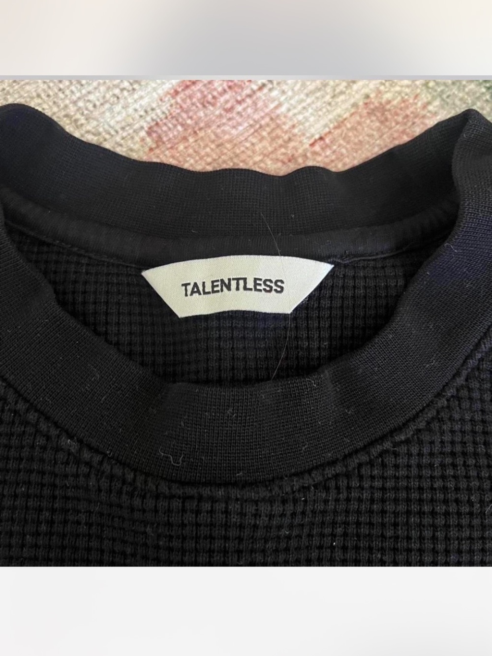 Talentless Heavyweight Black Waffle Crewneck Size Medium